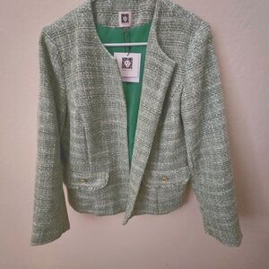 Anne Klein Lime Green Tweed Women's Jacket